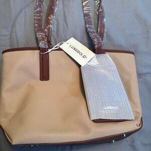 Tan and Tan Women's Tote Bag